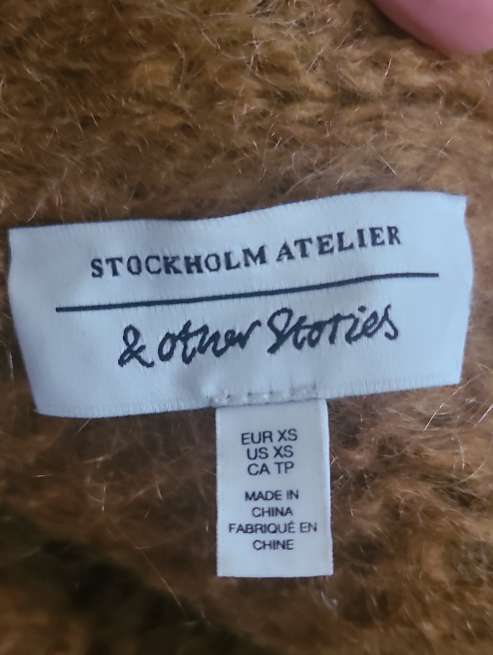 & Other Stories Cozy Oversized Mohair-Wool Blend Cardigan Sweater - Camel XS - Picture 6 of 6